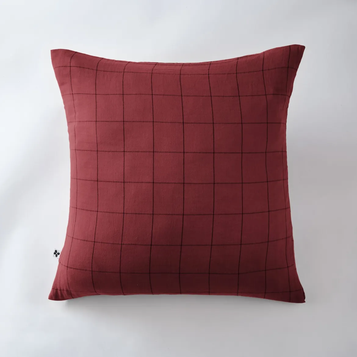 Taie d'oreiller double gaze de coton grands carreaux Terre de Nuit