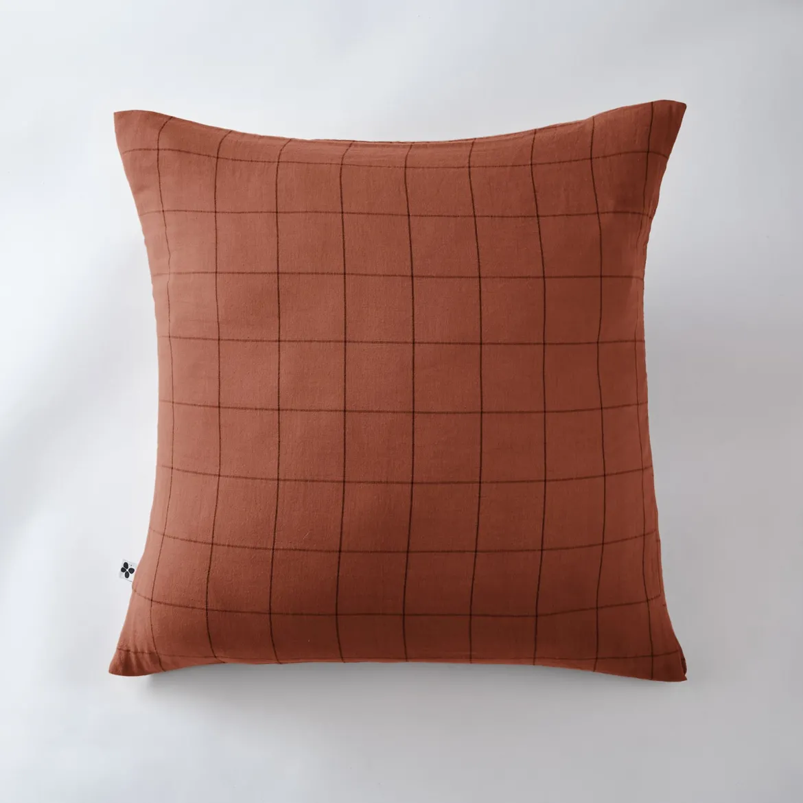 Taie d'oreiller double gaze de coton grands carreaux Terre de Nuit
