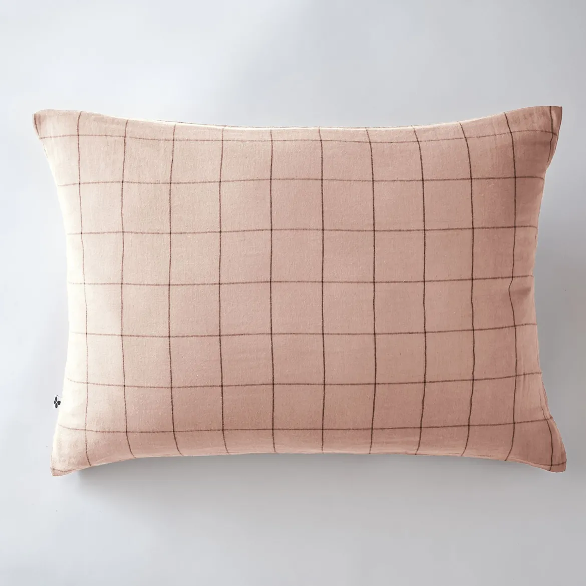 Taie d'oreiller double gaze de coton grands carreaux Terre de Nuit