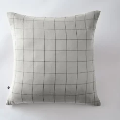 Taie d'oreiller double gaze de coton grands carreaux Terre de Nuit