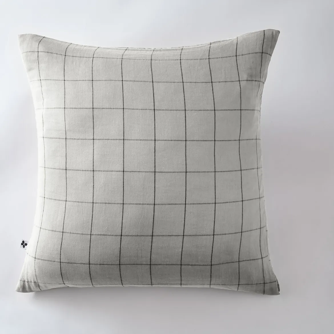 Taie d'oreiller double gaze de coton grands carreaux Terre de Nuit