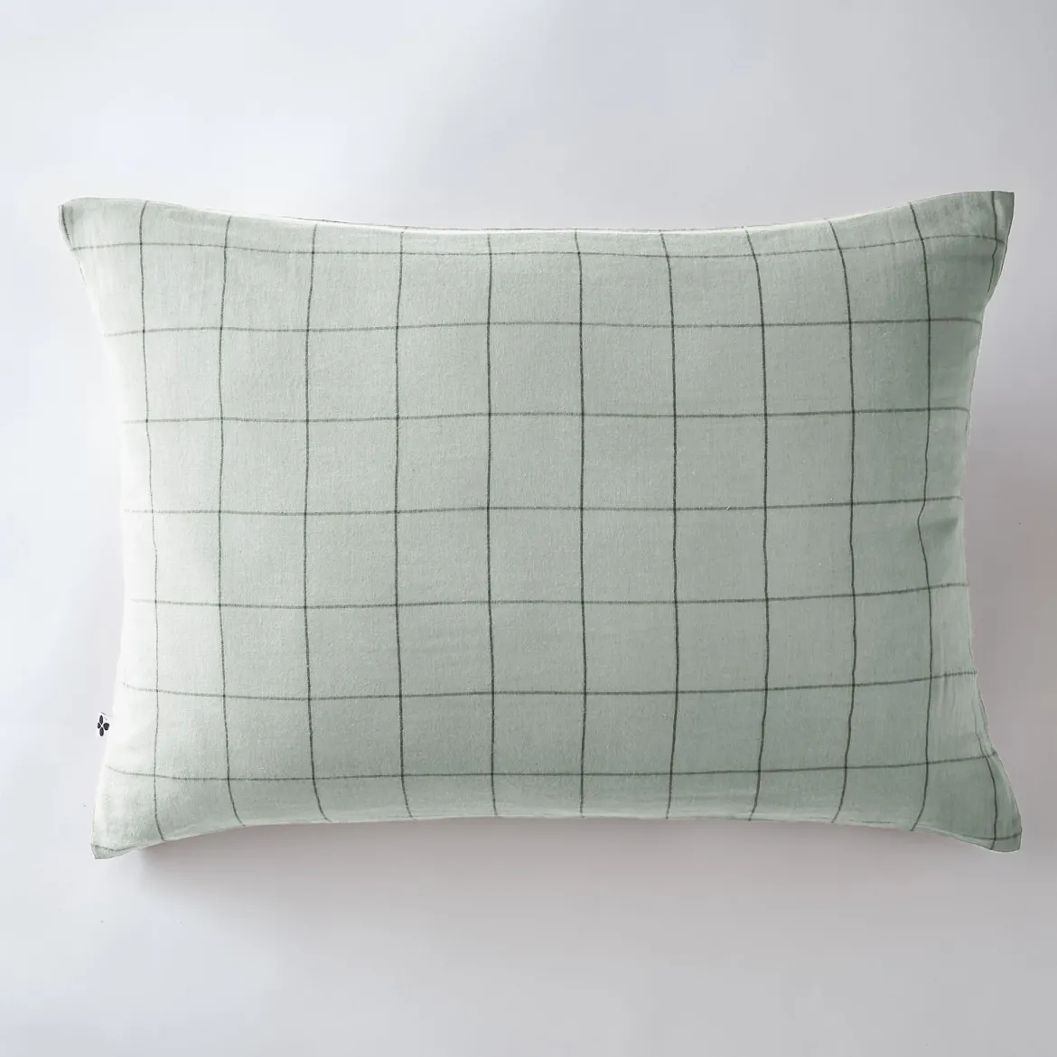 Taie d'oreiller double gaze de coton grands carreaux Terre de Nuit