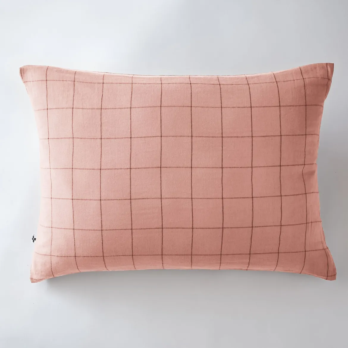 Taie d'oreiller double gaze de coton grands carreaux Terre de Nuit