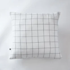 Taie d'oreiller double gaze de coton grands carreaux Terre de Nuit