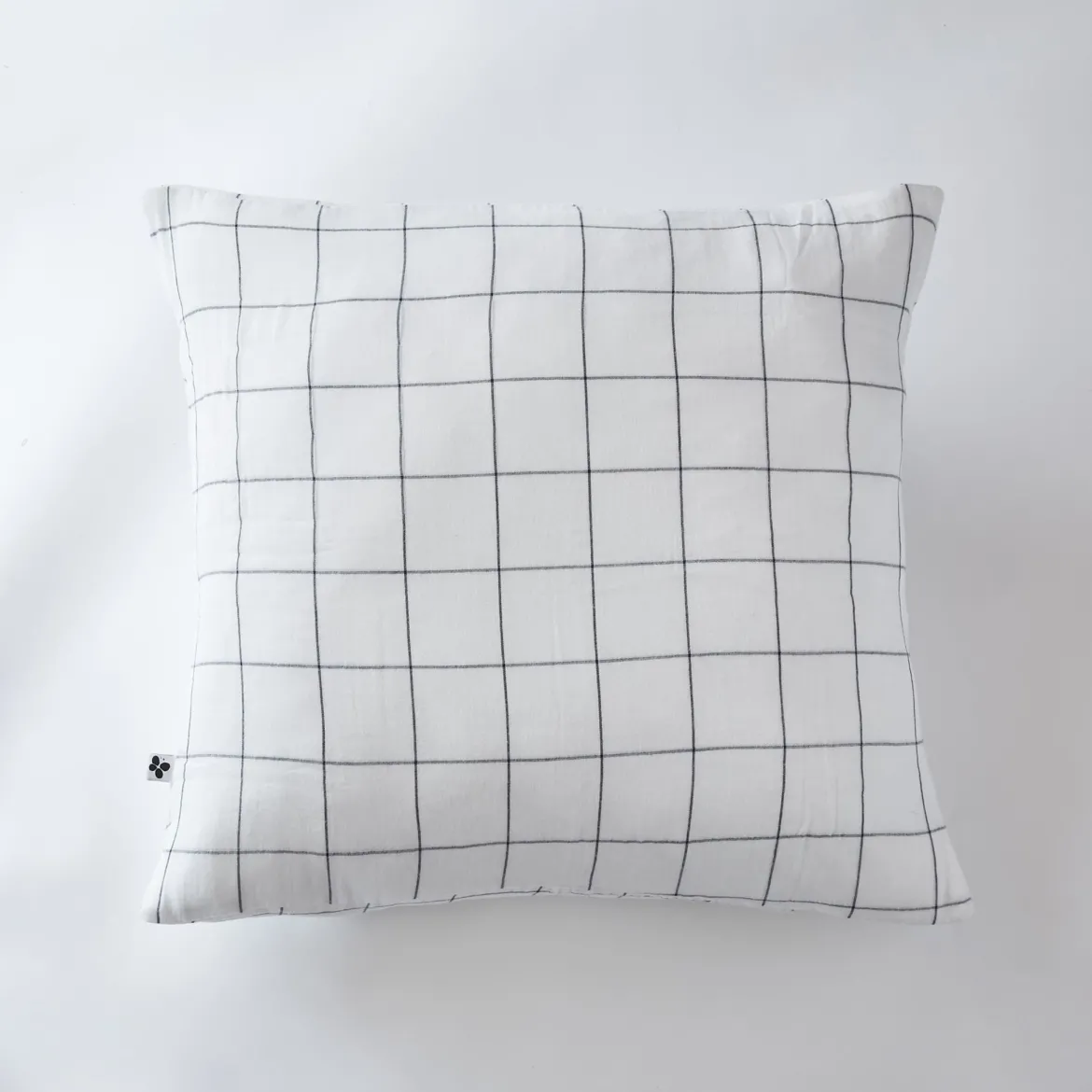 Taie d'oreiller double gaze de coton grands carreaux Terre de Nuit