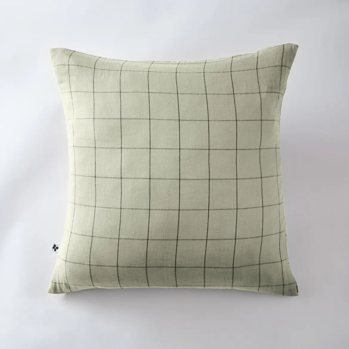 Taie d'oreiller double gaze de coton grands carreaux Terre de Nuit