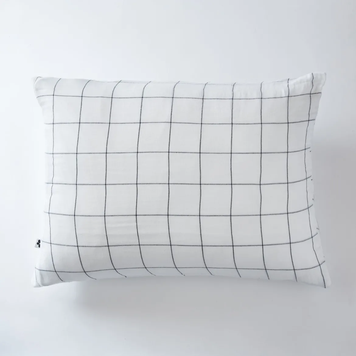 Taie d'oreiller double gaze de coton grands carreaux Terre de Nuit