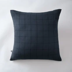 Taie d'oreiller double gaze de coton grands carreaux Terre de Nuit