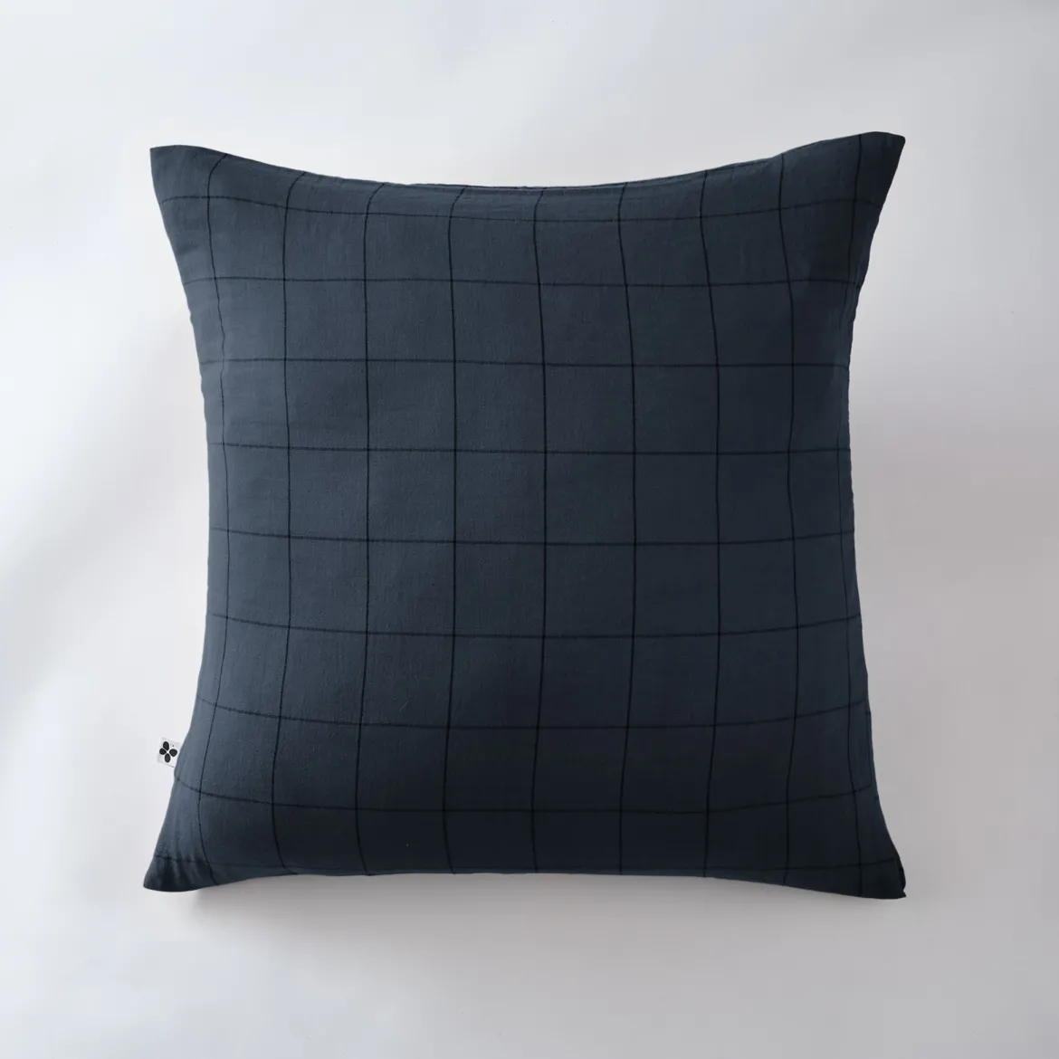 Taie d'oreiller double gaze de coton grands carreaux Terre de Nuit