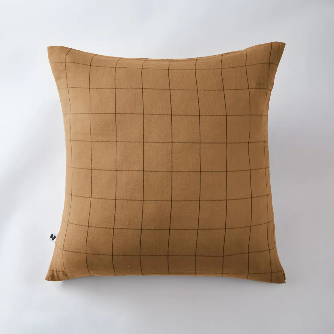 Taie d'oreiller double gaze de coton grands carreaux Terre de Nuit