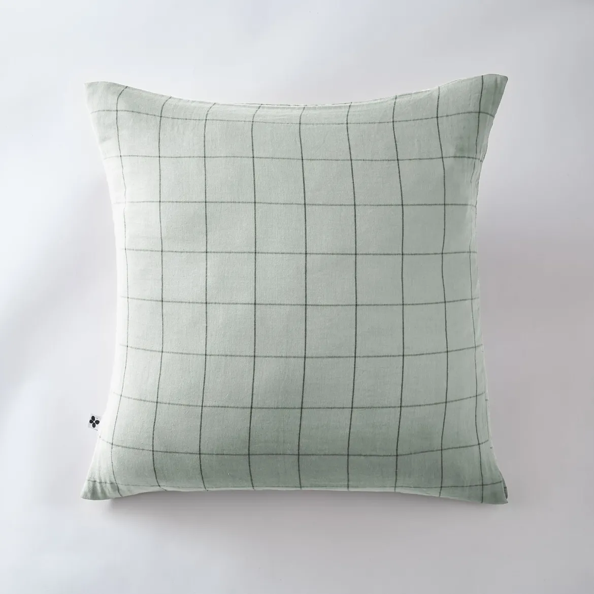 Taie d'oreiller double gaze de coton grands carreaux Terre de Nuit