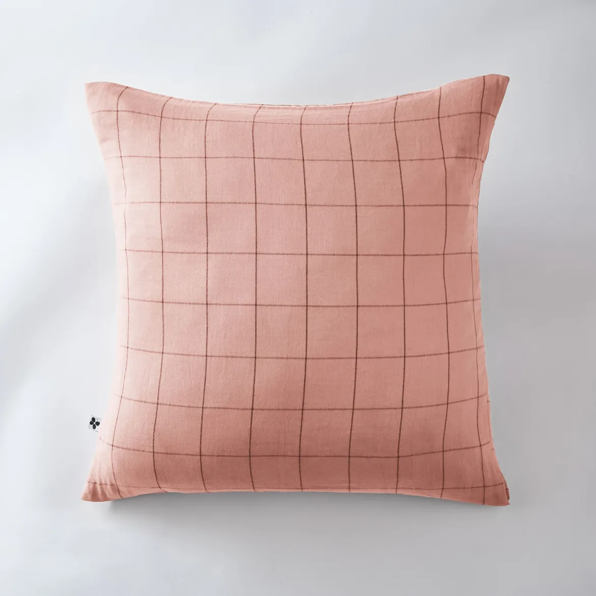 Taie d'oreiller double gaze de coton grands carreaux Terre de Nuit