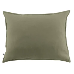 Taie d'oreiller flanelle kaki