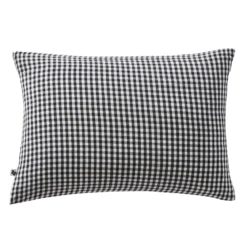 Taie d'oreiller gaze de coton imprimé vichy