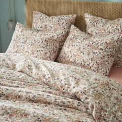 Taie d'oreiller gaze de coton imprimé floral