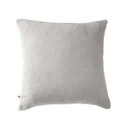 Taie d'oreiller à pois brodés double gaze de coton