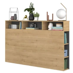 Tête de lit avec niches de rangement en bois - TL9052