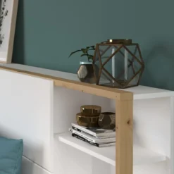 Tête de lit avec étagères et chevets