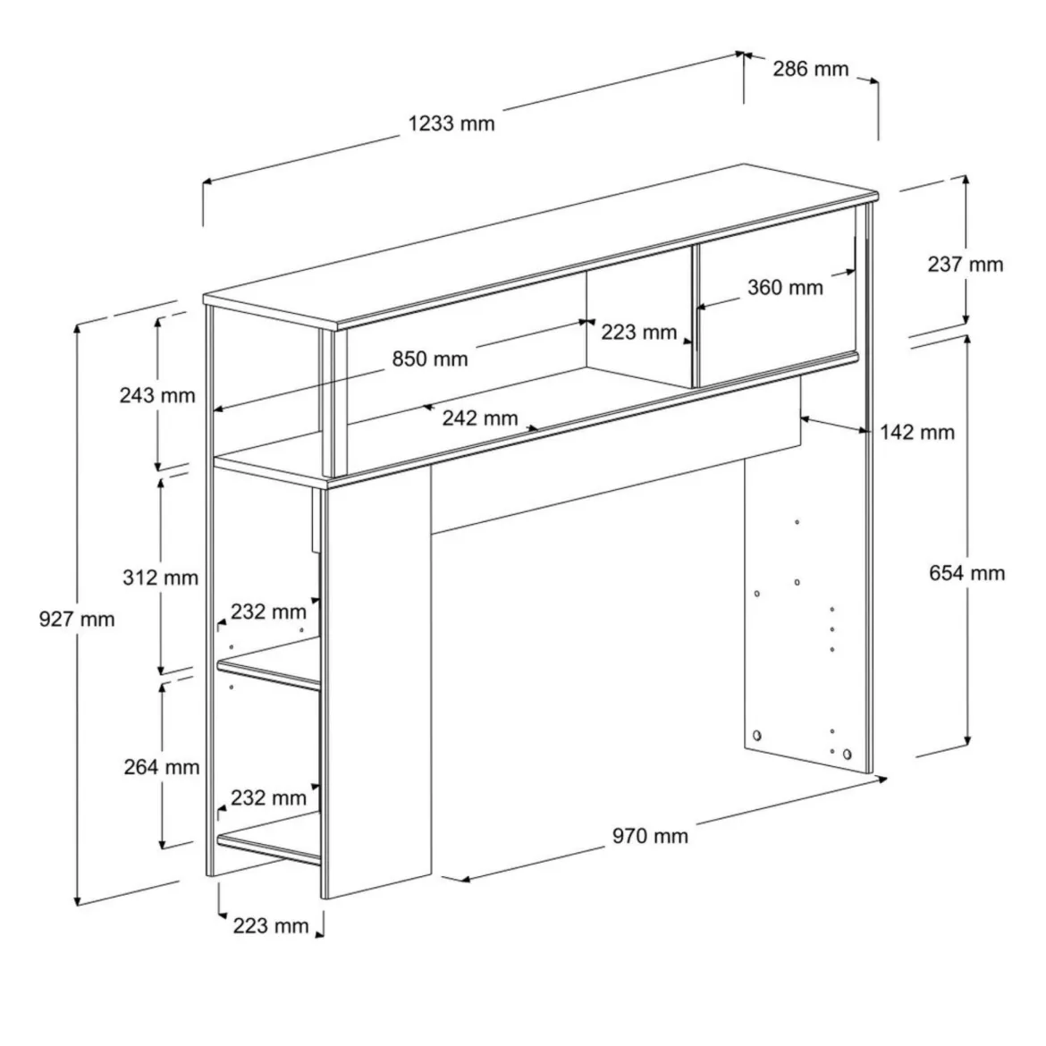 Tête de lit 90 cm bicolore PIA