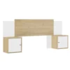 Tête de lit extensible en bois avec chevets Terre de Nuit Alix
